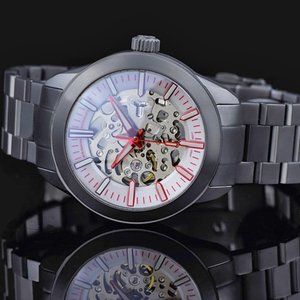 NEW! ARAGON Watch Automatic 48mm AntiGravity Skeleton w/Ion-Plating Gray A522RE